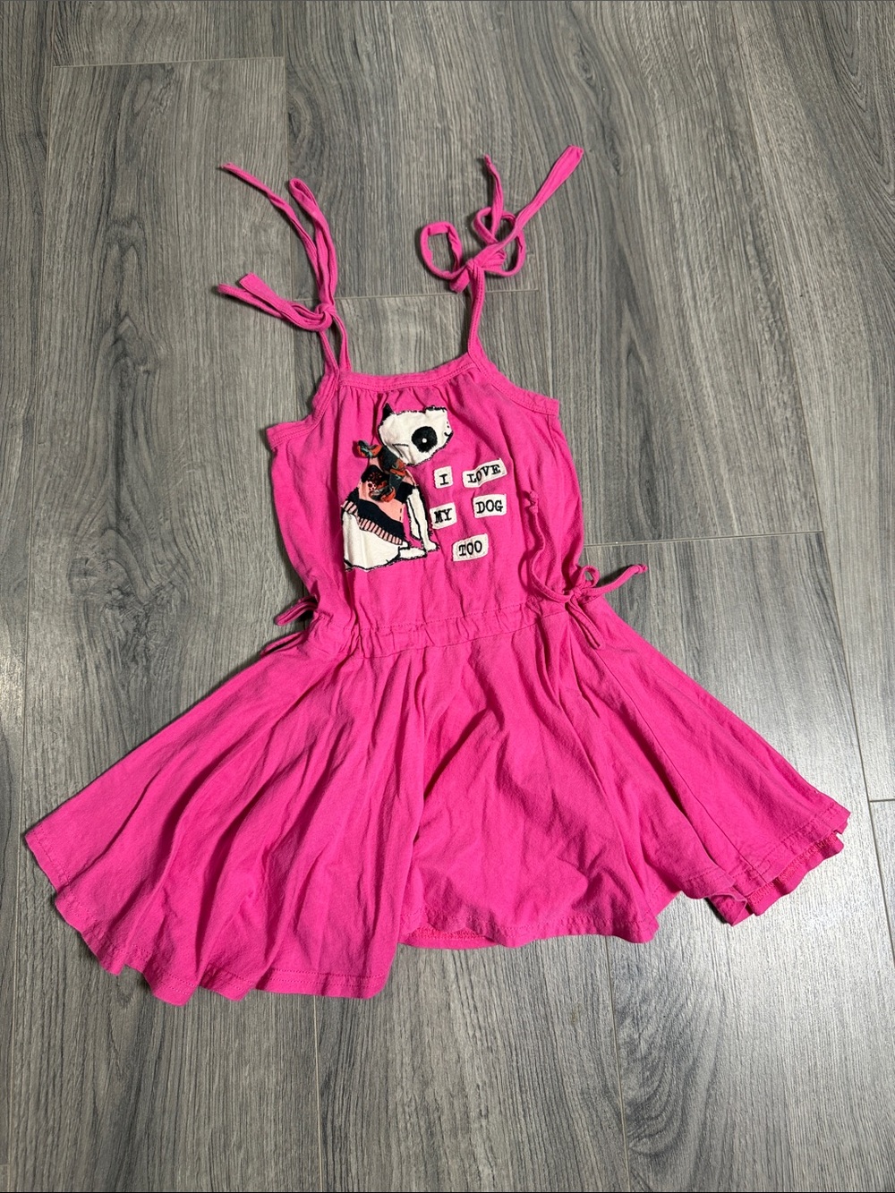 Sonia Rykiel Bright Pink Dog Graphic Tie-Shoulder Dress